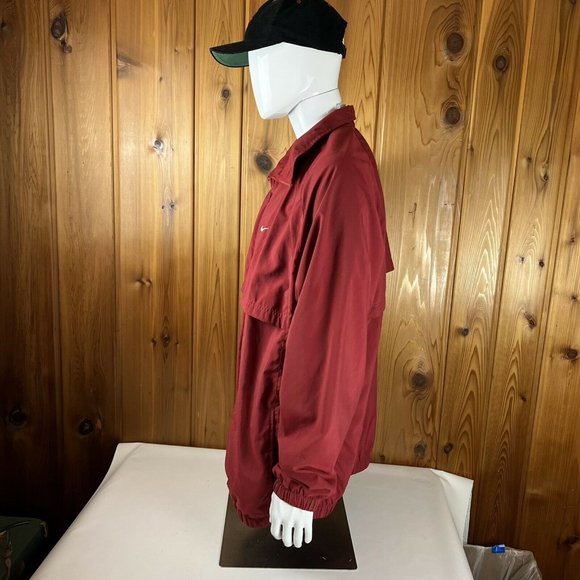 VTG Nike Full Zip Windbreaker Jacket Southern Illinois Saluskis Red XLT Tall - Picture 5 of 11